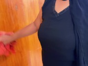 Beautiful Arab Girl Clean My Room When I rent Her Airbnb Home, Now i see her Huge ass & Masturbat