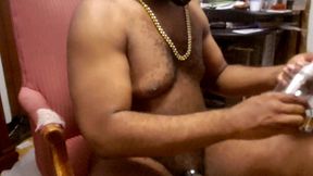 hairy blk stud beating his meat. bbc lovers d