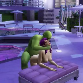 SIMS HORNY OGRE POUNDING PIXIE SLUT BY THE POOL LOOP