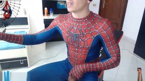 Hot Guys Jerk Off In Spiderman Outfit