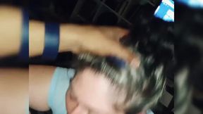 Latina babe gives a BBC sloppy deepthroat facial