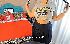 Cute TEEN amateur nerd sucks cock bbc strip joi  AMADORA