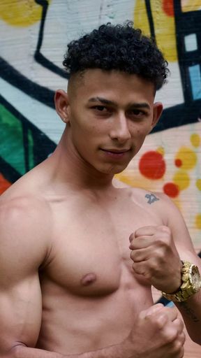 Emotional moment from &quot;Fantastic Latino boy Marcus Brown with ripped muscles&quot;