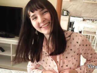 Shy Beauty Lika Blackberry Banged in Each Gap