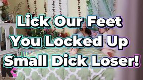 Lick Our Feet You Locked Up Spying Small Dick Loser!