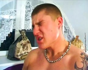 German teen eats cum after hardcore DP threesome sex