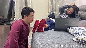 Goddess Kiffa Real Life - Kiffa Ignores Foot while he licks her sneakers clean - FOOT WORSHIP - FEMDOM - DIRTY FEET - SNEAKERS - FOOT DOMINATION - FOOT IGNORE - FOOTSTOOL - FOOT -