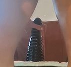 Extreme Solo Toy Session – Close Up Big Dildo