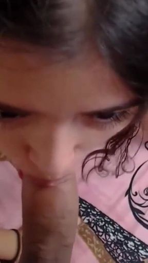 A Petite Girlfriend Gives a Footjob and a Blowjob