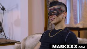 MaskXXX.com - Mysterious stud's blowjob and teasing acceptance from dude