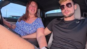 Real British MILF Drives Me in Her Car and Jerks Me off!
