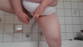 Pee and Squirting Juice in White Panties
