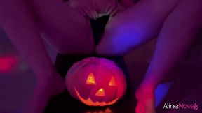 a wonderful blowjob from the young blonde witch after the halloween party followed by lots of doggstyle