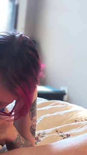 Sucking a Guy at Home, Husband Joined in to Fuck Me