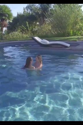 Squirt adventure alone in the pool