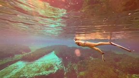 Public springs freediving with partial nudity part two