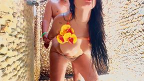 We Shared a Shower with a Beautiful Influencer on the Beaches of San Andres Colombia, Amateur Porn Without a Condom