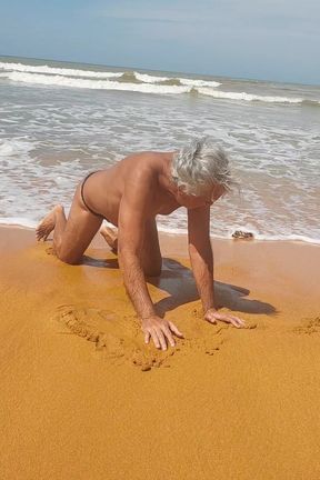 Ladysilva on the Beach in Panties Tanning Her Hot Ass
