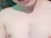 Torturing my flaccid cock after cumming