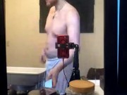 6'5" Jock working out naked