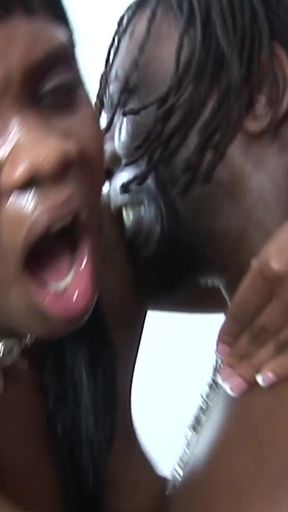 Brown Sugar Gets Her Black Face Filled With Cum   Clip 3