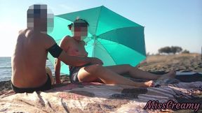 Pussy Flashing In Public Beach Squirting And Intense Orgasm In Front Of Everyone - Misscreamy