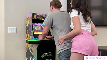 Slut Jenna Noelle gets face fucked at arcade by Josh Lewish