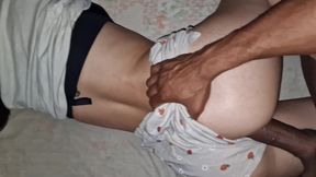 Blowjob on my boyfriend's bed with his husband while he was away for work - PORNO EN ESPA&#x00C3;&#x008D;OL