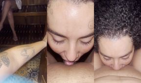 Steamy Sauna Encounter: Sultry Milf Pleasures a Hot Lesbian with an Unexpected Surprise
