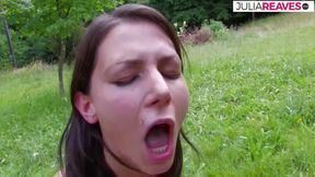 Anal fuck in the forest there is loud moaning and screaming