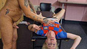 Cheerleader Likes to Deep Throat Footballers Cock