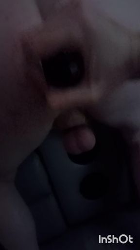 Opening his tight ass with my dildos