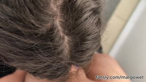 Walked in on My Girlfriend Trying on a Dress - Quick Dressing Room Blowjob POV Cumshot in Mouth
