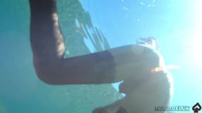 Black Stocking and Anal Beads in the Sea