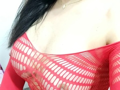 Shemale top with big tits fucks that ass