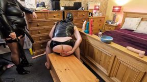 Anal Dildo Challenge - Sub Takes 5 Fat Cocks Deep Before Getting Pegged!
