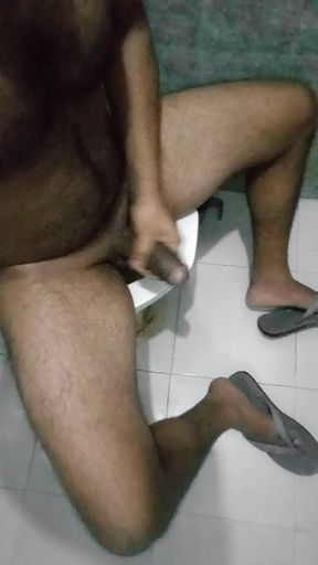 Delhi Boy Masturbating His Big Dick in the Bathroom