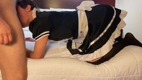 Maid Gets Fucked and Crammed in Motel Bedroom