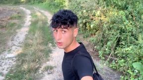 6 public places jerking in one day and big and far cumshot on a path EDGING
