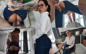 Stepsister Was Going to an Interview, but I Tore Her Jeans and Ass!