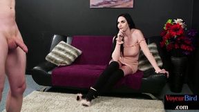 Glamorous miss at watching porn
