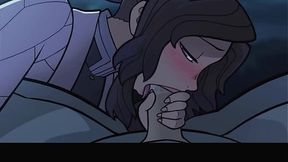 Horny Asian wife gives hot blowjob on rooftop