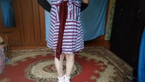 Stunning Sissy Looking Perfect While Dancing Seductively