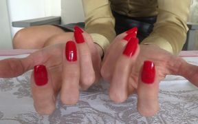 Red Fingernails Fetish - Natural Fingernails!