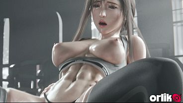 Busty Tifa Lockhart and Cloud Strife get it on in a gym
