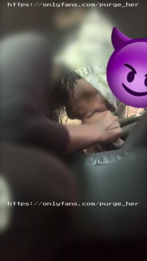 Cum in Her Throat in Front of Her House