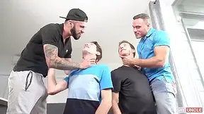 Stepdads & Twinks Foursome Gay Porn Tube