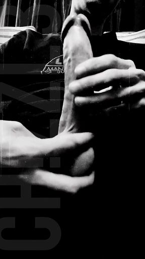 B&w Cock Play W/ Cumshot