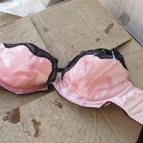 Sexy Satin Lingerie Bra gets Blasted with Thick Semen