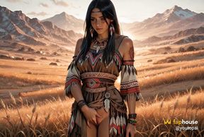 Native American Lakota Girl Is Ready to Ride 100 Miles for a Good Fuck in the Ai Adaptation for Columbus Day